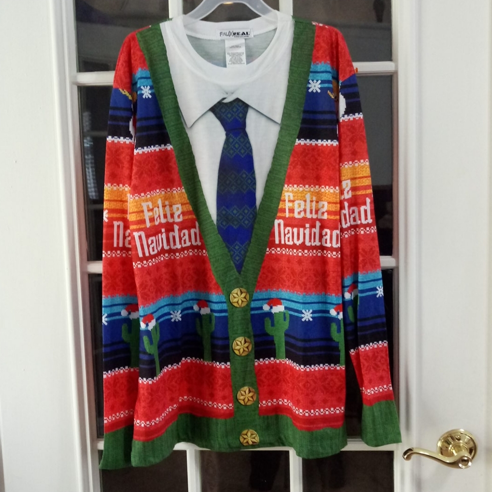 Faux real men Christmas top